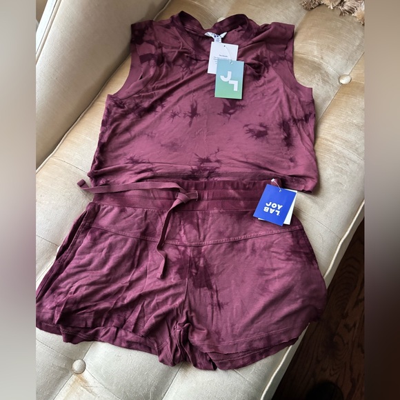 BRAND NEW JOY LAB MULBERRY CROP TOP SET AND SHORTS SZ XS/M